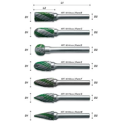 Fræsestift HM Ø6x5 mm form D (Speedcut) med Ø6 mm skaft